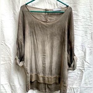 Pistache Bohemian Style Blouse Made in Italy Size M